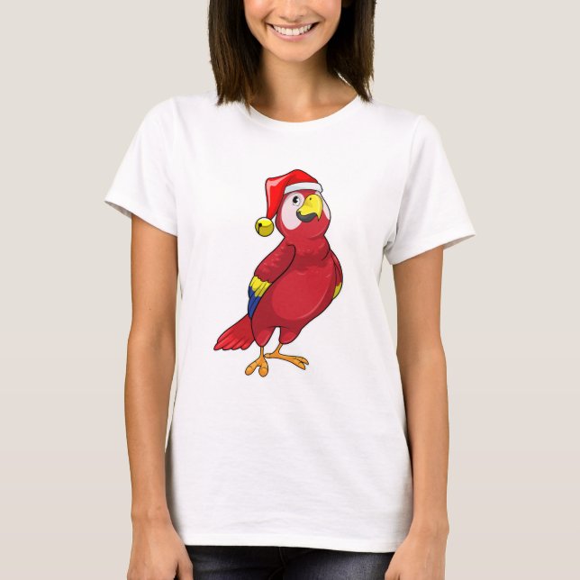 Parrot med Santa hat T Shirt (Framsida)