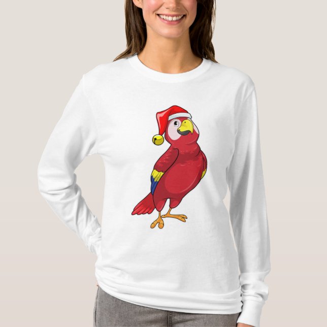 Parrot med Santa hat T Shirt (Framsida)