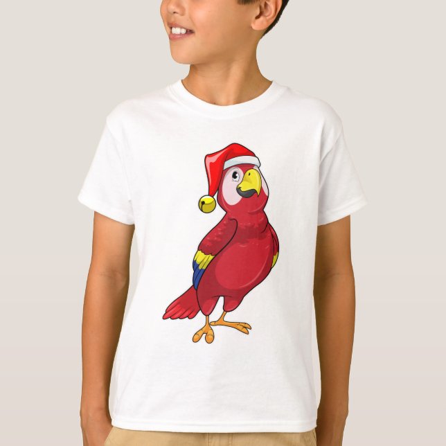 Parrot med Santa hat T Shirt (Framsida)