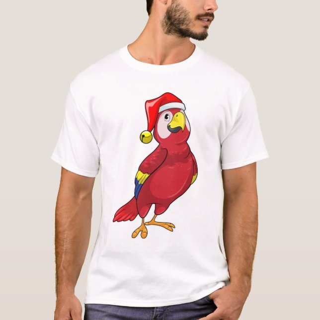 Parrot med Santa hat T Shirt (Framsida)