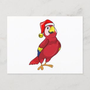 Parrot med Santa hat Vykort