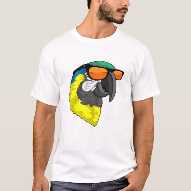 Parrot med solglasögon t shirt (Framsida)