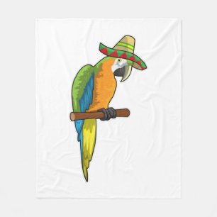 Parrot med straw hat fleecefilt
