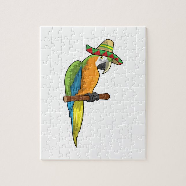 Parrot med straw hat pussel (Vertikal)