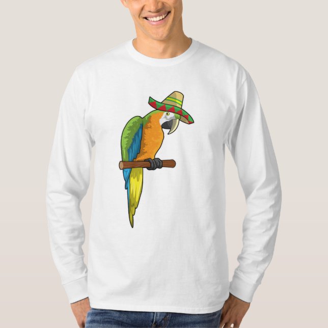 Parrot med straw hat t shirt (Framsida)