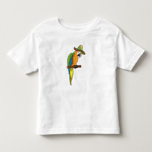 Parrot med straw hat t shirt (Framsida)