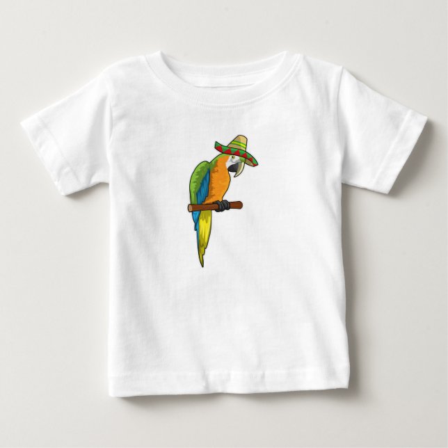 Parrot med straw hat t shirt (Framsida)