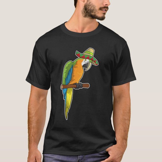 Parrot med straw hat t shirt (Framsida)