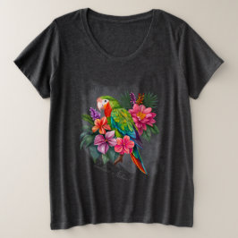 Parrot med tropiska blommor - Embrace Nature T Shirt