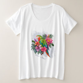 Parrot med tropiska blommor - Embrace Nature T Shirt