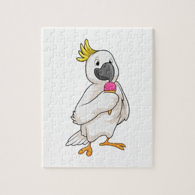 Parrot med Waffle glass Pussel (Vertikal)