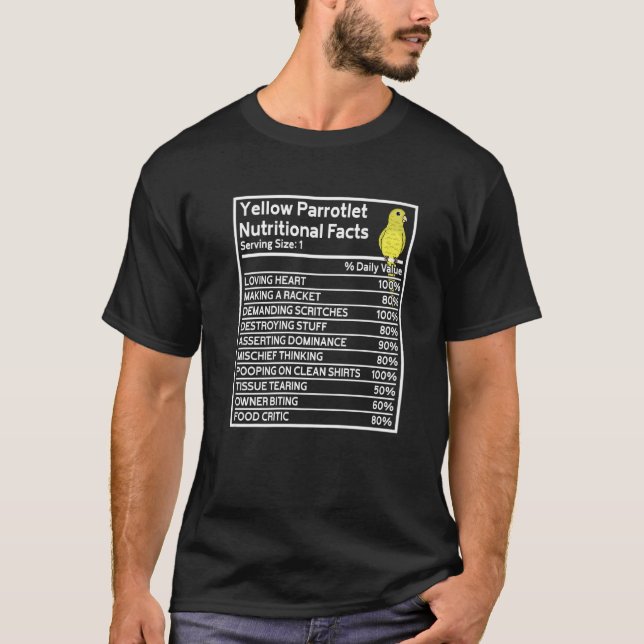 Parrot Näringsfenomen I Gult Parrotlet T Shirt (Framsida)