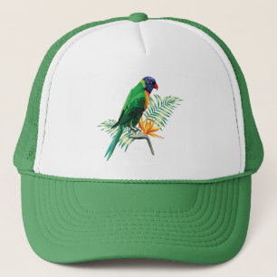 Parrot och blomma truckerkeps