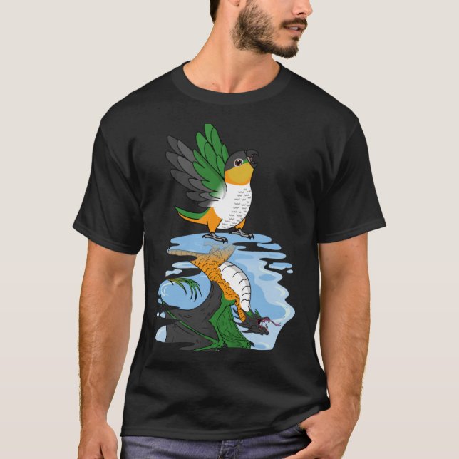 Parrot och Dragon Reflection I Black med Kaique T Shirt (Framsida)