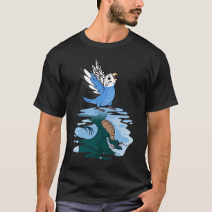 Parrot och Dragon Reflection I Blue Budgie Budgeri T Shirt