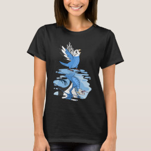 Parrot och Dragon Reflection I Blue Budgie Budgeri T Shirt