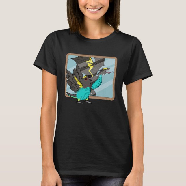 Parrot och Dragon Reflection I Meyers Parrot 1 T Shirt (Framsida)