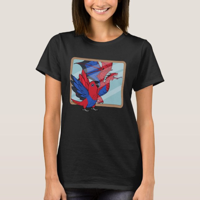 Parrot och draken Refltion I Female Eclectus 1 T Shirt (Framsida)
