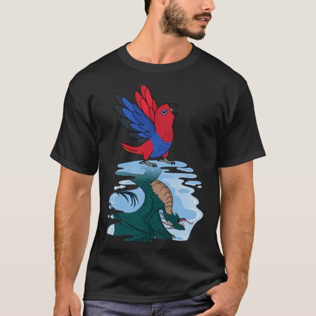 Parrot och draken Refltion I Female Eclectus 2 T Shirt (Framsida)