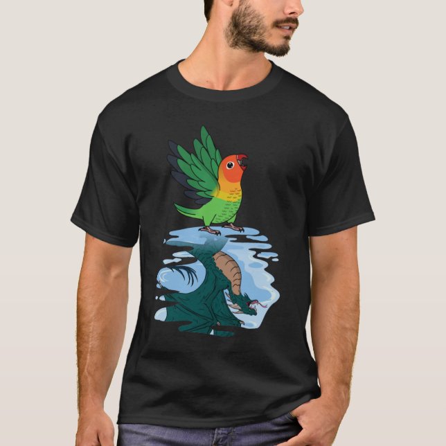 Parrot och draken Refltion I Fischers Lovebird 2 T Shirt (Framsida)