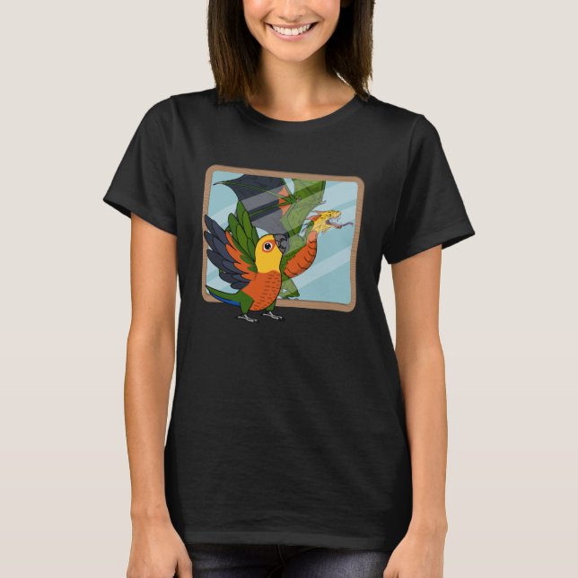 Parrot och draken Refltion I Jenday Conure 1 T Shirt (Framsida)