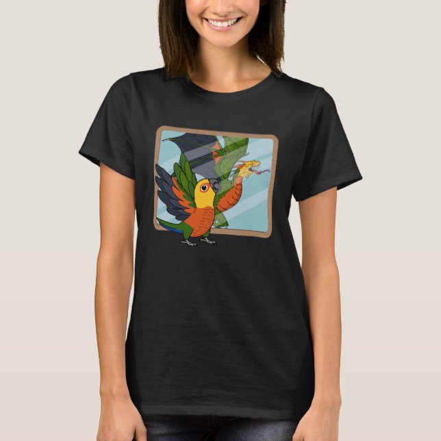 Parrot och draken Refltion I Jenday Conure 1 T Shirt (Framsida)