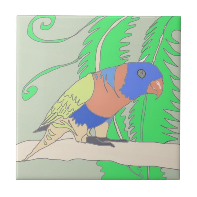 Parrot och fronter kakelplatta (Framsidan)