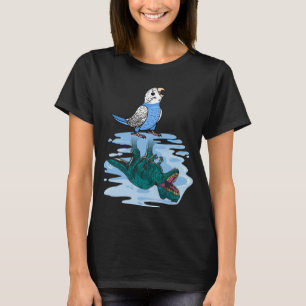 Parrot och Rex Reflection I Blue Budgie Budgerigar T Shirt
