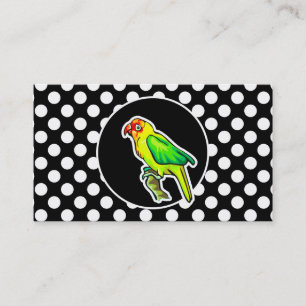 Parrot på Black and White Polka dots Visitkort