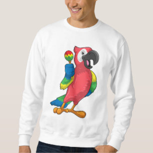 Parrot på Music med Maracas Lång Ärmad Tröja