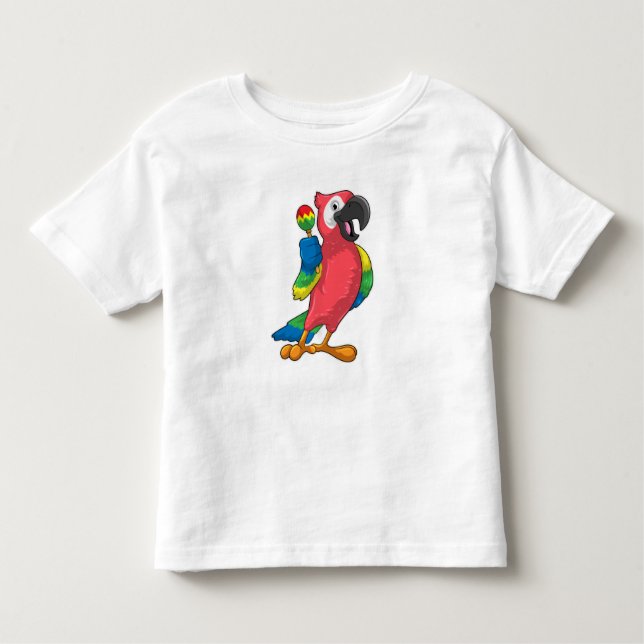 Parrot på Music med Maracas T Shirt (Framsida)