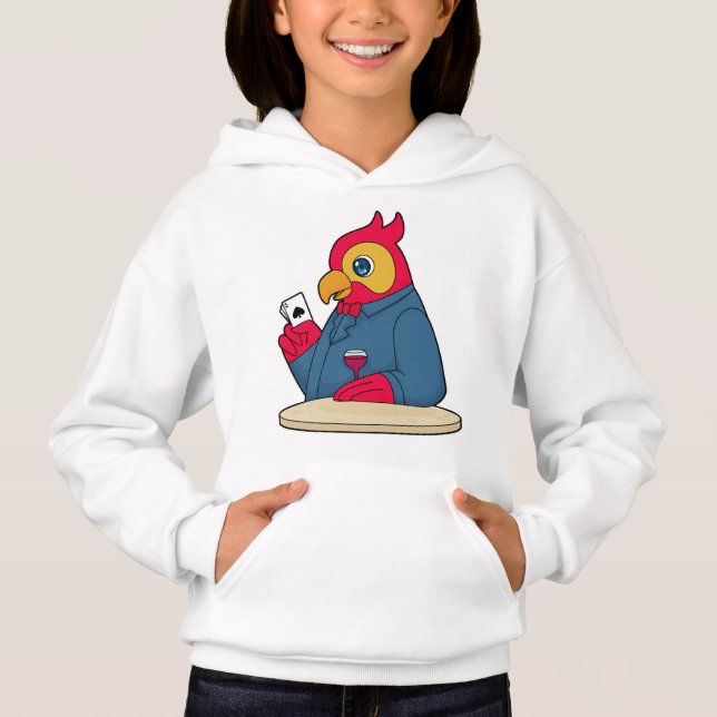 Parrot på Poker med Poker-kort T Shirt (Framsida)
