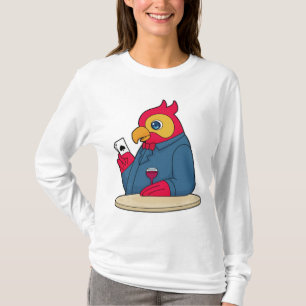 Parrot på Poker med Poker-kort T Shirt