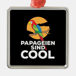 Parrot Papageien Sind Coola Julgransprydnad Metall