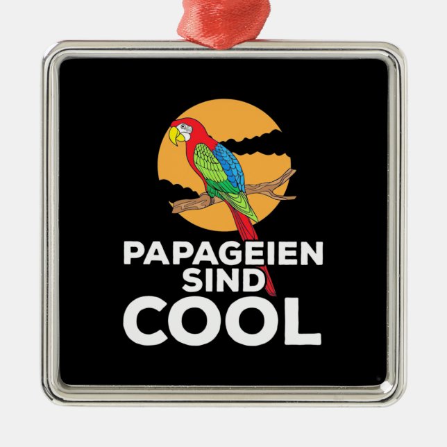 Parrot Papageien Sind Coola Julgransprydnad Metall (Framsidan)