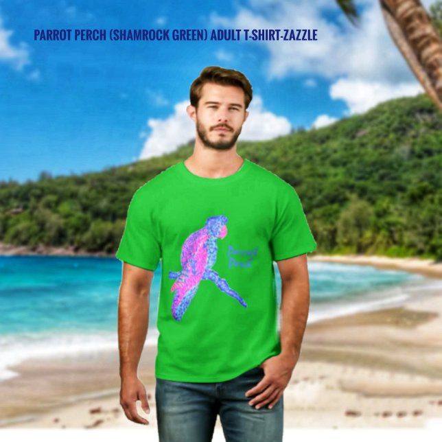 Parrot Perch Vuxen T-Shirt (Shamrock Grönt) (Skapare uppladdad)