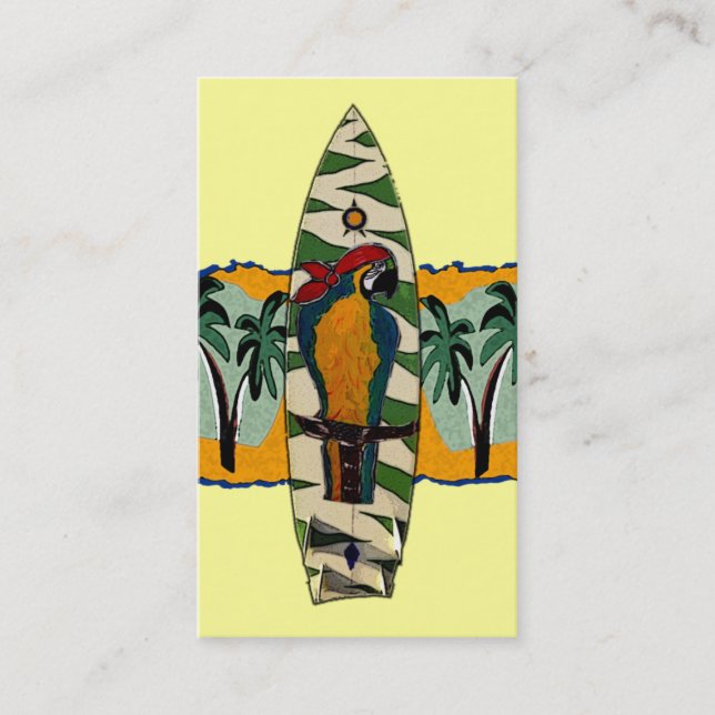 Parrot Pirat Surfa Board Cards Visitkort (Framsida)