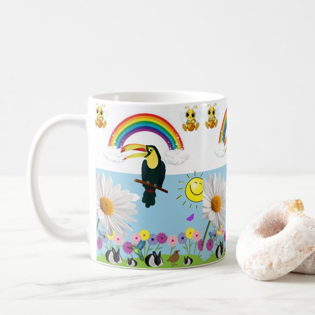 Parrot Rainbow Rabbits Mugg (Med munk)