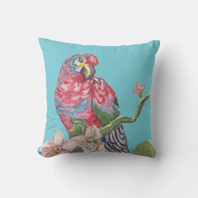 Parrot Rainbow Tropical Turcos Pillow Kudde (Framsida)