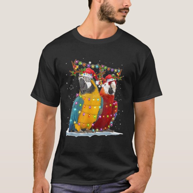 Parrot Reindeer Julafton Light jul Ornaments San T Shirt (Framsida)