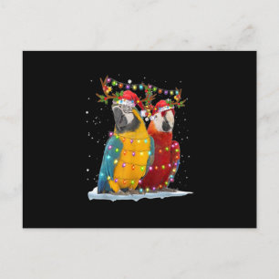 Parrot Reindeer Julafton Light jul Ornaments Vykort