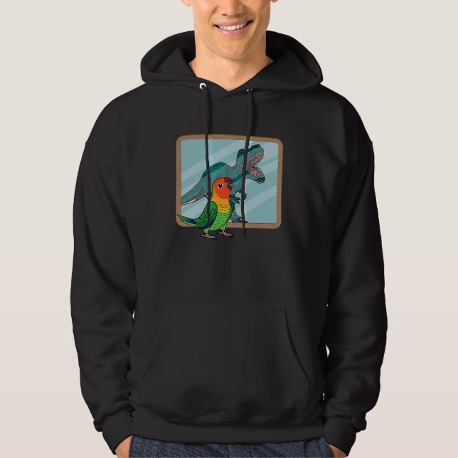 Parrot & Rex Reflection I Fischers Lovebird Hoodie (Framsida)