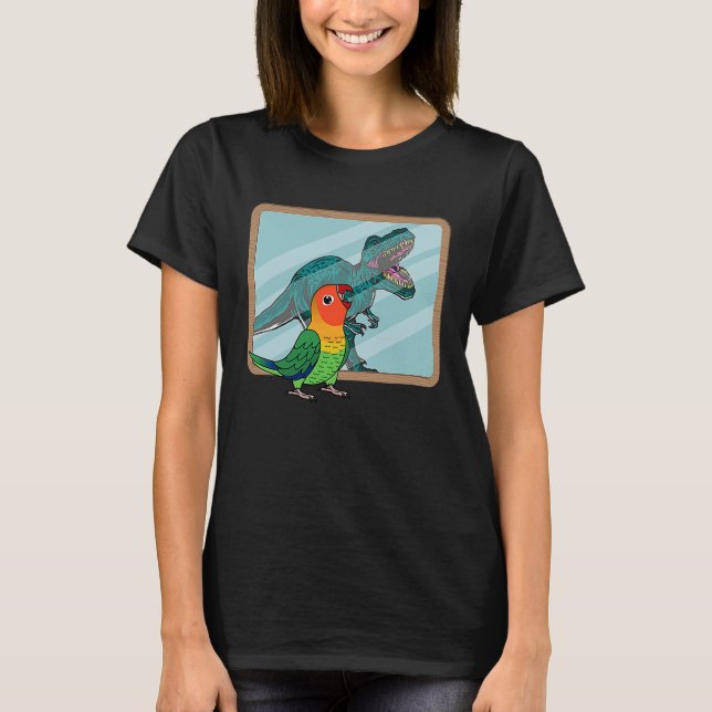 Parrot & Rex Reflection I Fischers Lovebird T Shirt (Framsida)