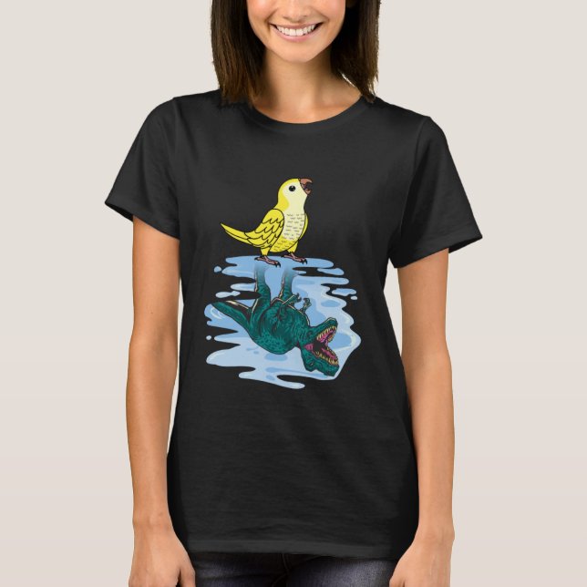 Parrot & Rex Reflection I Lutino Munk Parakeet Qua T Shirt (Framsida)
