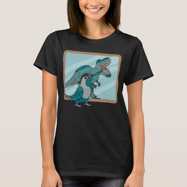 Parrot & Rex Reflection I Turcos Grönt Cheek Co T Shirt (Framsida)