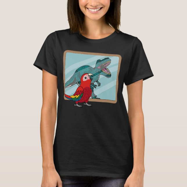 Parrot & Rex Refltion I Scarlet Macaw T Shirt (Framsida)