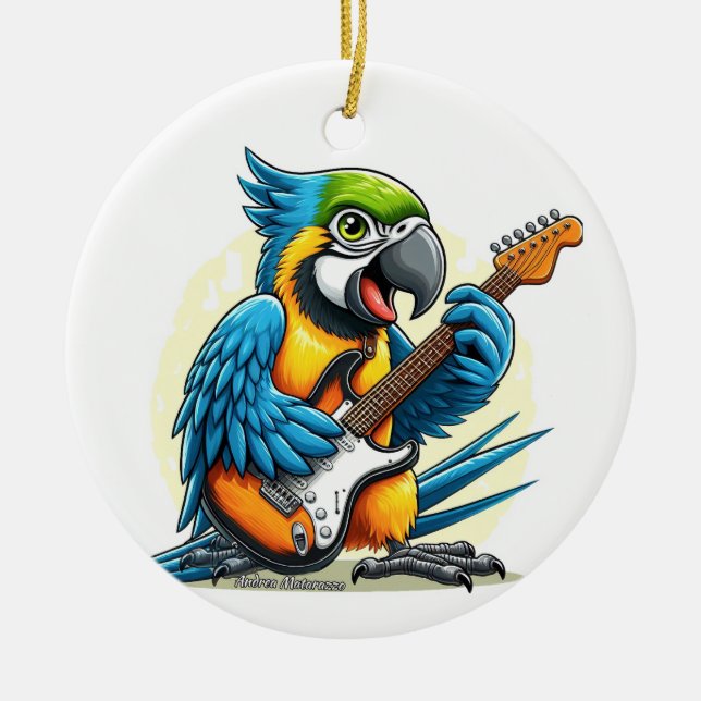 Parrot Rock musik Julgransprydnad Keramik (Framsidan)
