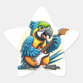 Parrot Rock musik Stjärnformat Klistermärke