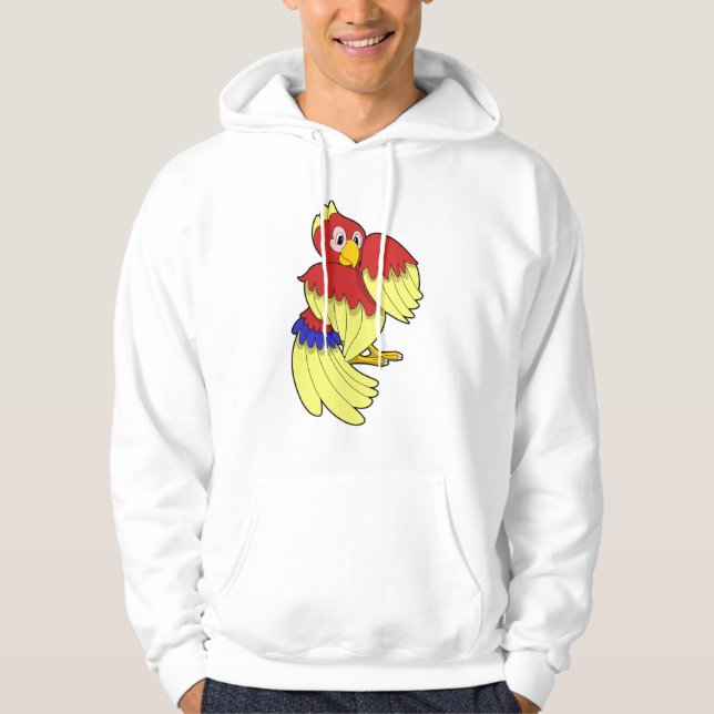 Parrot röd gult hoodie (Framsida)
