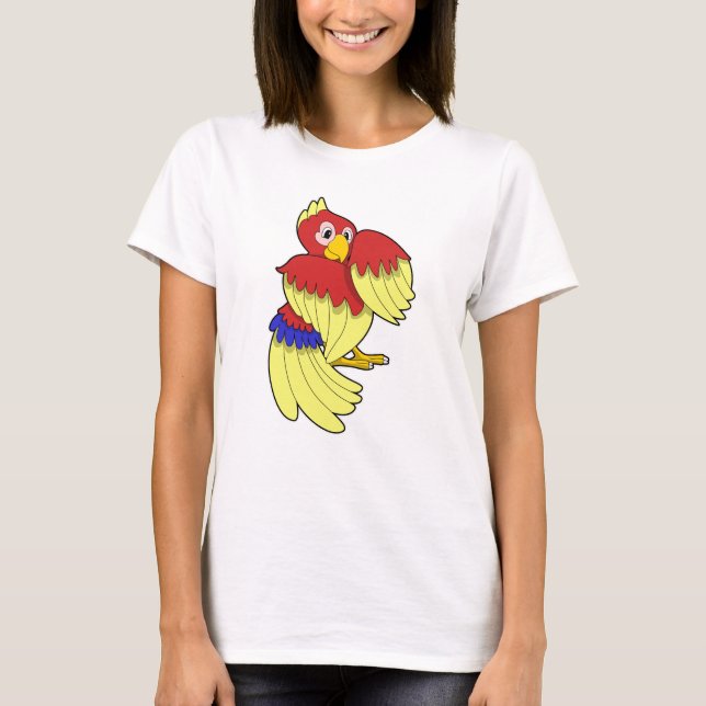Parrot röd gult t shirt (Framsida)